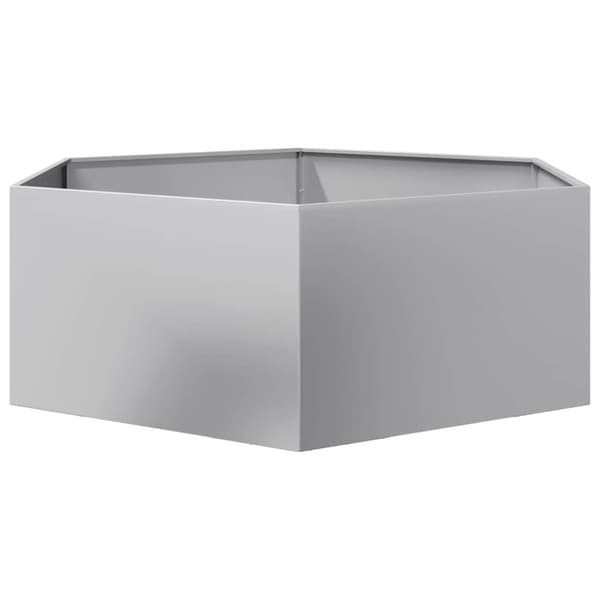 vidaXL Plantekasse sekskantet 138x120x45 cm galvanisert stål