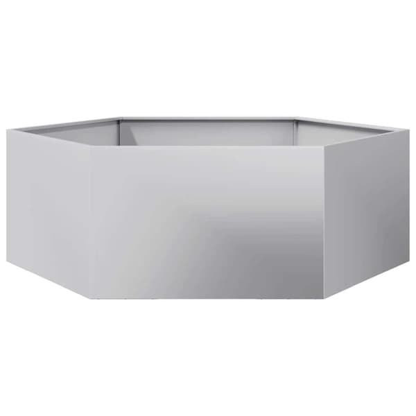 vidaXL Plantekasse sekskantet 138x120x45 cm galvanisert stål