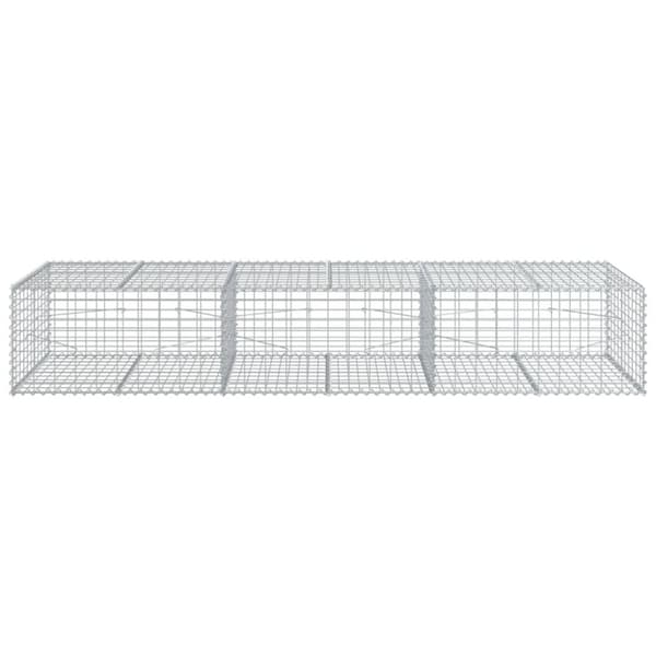 vidaXL Gabionkurv med deksel 300x100x50 cm galvanisert jern