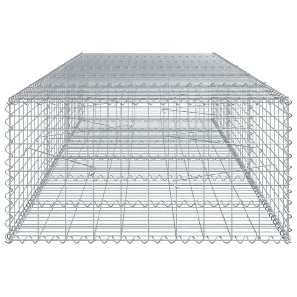 vidaXL Gabionkurv med deksel 300x100x50 cm galvanisert jern