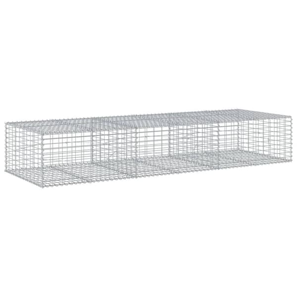 vidaXL Gabionkurv med deksel 300x100x50 cm galvanisert jern