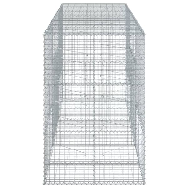 vidaXL Gabionkorg med skydd 300x100x150 cm galvaniserat järn