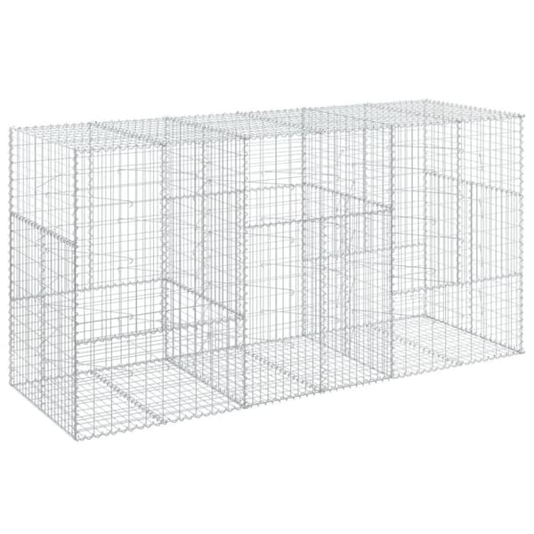 vidaXL Gabionkorg med skydd 300x100x150 cm galvaniserat järn