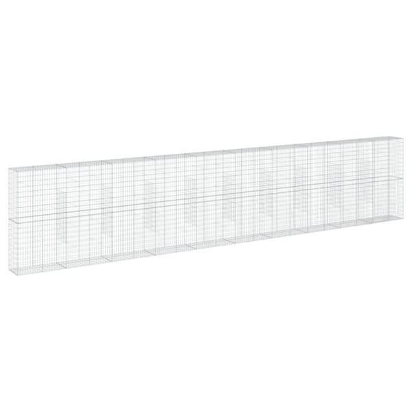 vidaXL Gabionkurv med deksel 1000x50x200 cm galvanisert jern