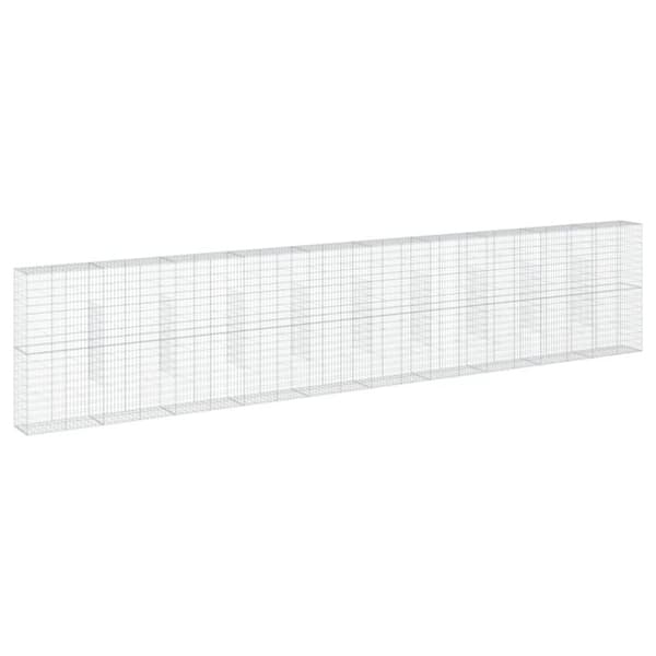 vidaXL Gabionkurv med deksel 1000x50x200 cm galvanisert jern