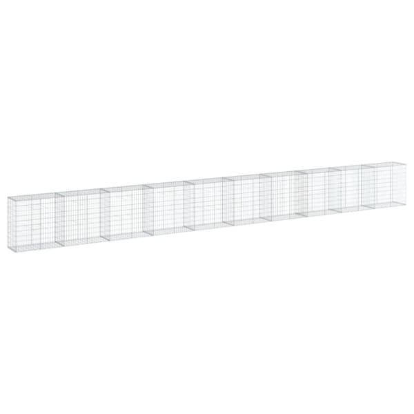 vidaXL Gabionkurv med deksel 1000x50x100 cm galvanisert jern