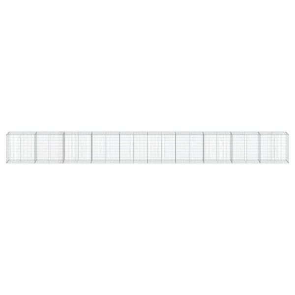 vidaXL Gabionkurv med deksel 1000x50x100 cm galvanisert jern