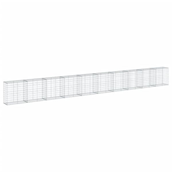 vidaXL Gabionkurv med deksel 1000x50x100 cm galvanisert jern