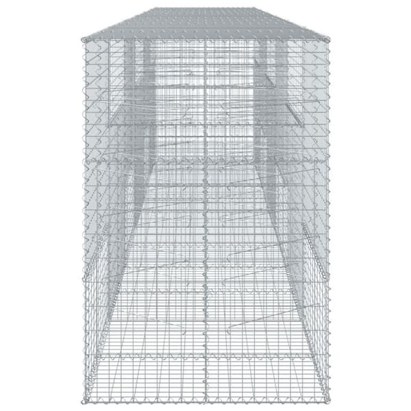 vidaXL Gabionkorg med skydd 600x100x150 cm galvaniserat järn
