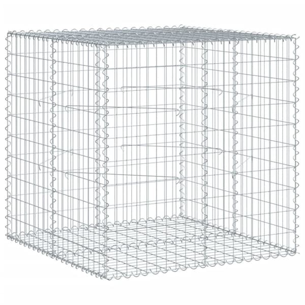 vidaXL Gabionkurv med deksel 100x100x100 cm galvanisert jern