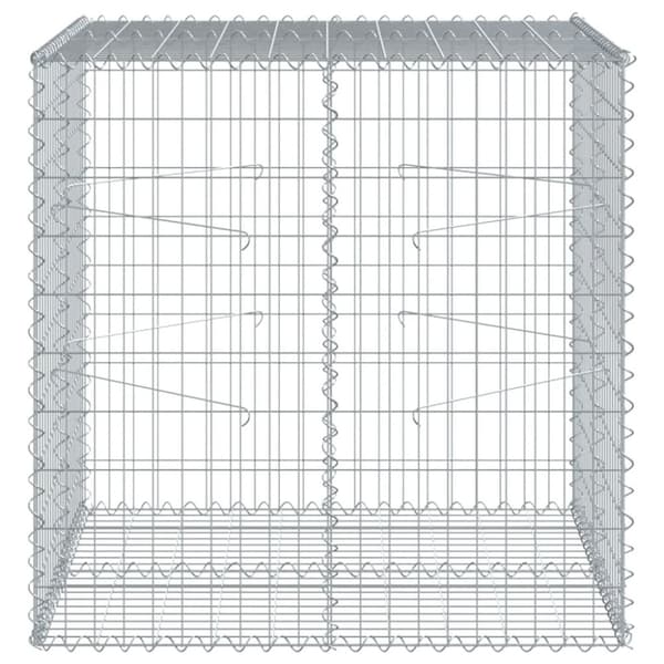 vidaXL Gabionkurv med deksel 100x100x100 cm galvanisert jern