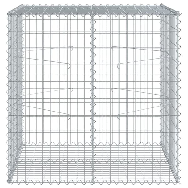 vidaXL Gabionkurv med deksel 100x100x100 cm galvanisert jern
