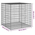 Miniatyrbilde 8 av 8: vidaXL Gabionkurv med deksel 100x100x100 cm galvanisert jern