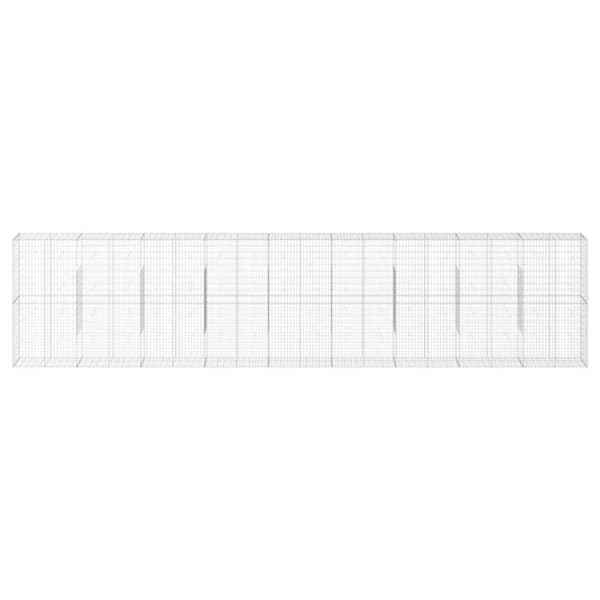 vidaXL Gabionkurv med deksel 900x50x200 cm galvanisert jern