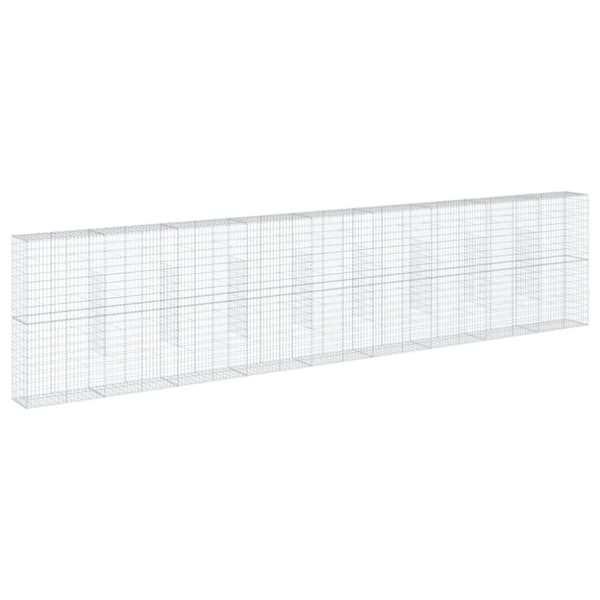 vidaXL Gabionkurv med deksel 900x50x200 cm galvanisert jern