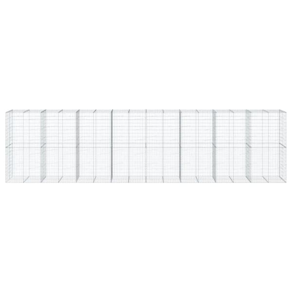 vidaXL Gabionkurv med deksel 800x100x200 cm galvanisert jern