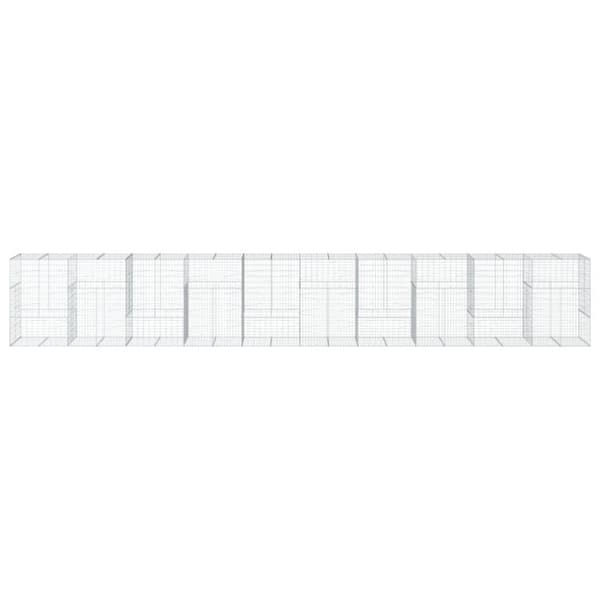 vidaXL Gabionkurv med deksel 1000x100x150 cm galvanisert jern
