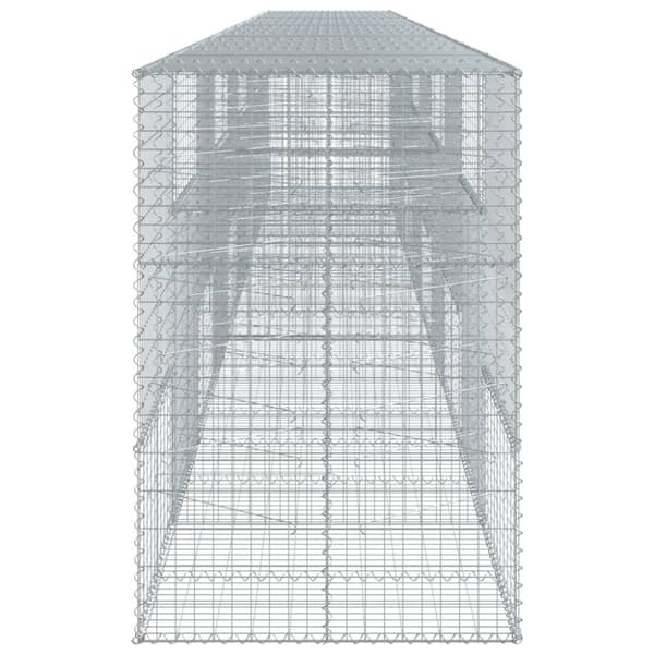 vidaXL Gabionkurv med deksel 1000x100x150 cm galvanisert jern