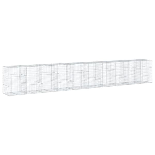vidaXL Gabionkurv med deksel 1000x100x150 cm galvanisert jern