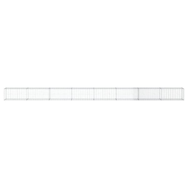 vidaXL gabionkurv med cover 800x50x50 cm galvaniseret jern