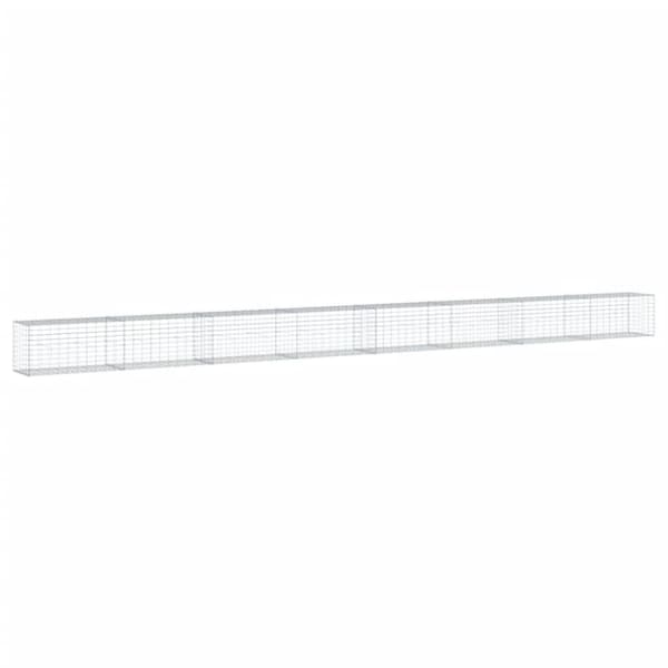 vidaXL gabionkurv med cover 800x50x50 cm galvaniseret jern