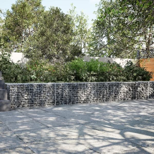 vidaXL gabionkurv med cover 800x50x50 cm galvaniseret jern