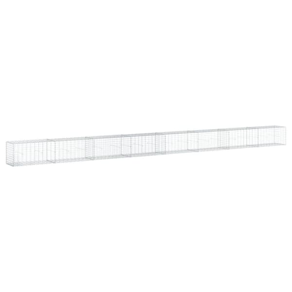 vidaXL gabionkurv med cover 800x50x50 cm galvaniseret jern