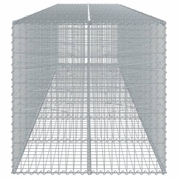 vidaXL gabionkurv med cover 700x100x100 cm galvaniseret jern