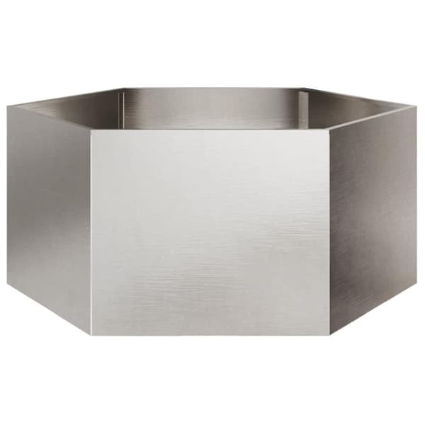 vidaXL Plantekasse sekskantet 104x90x45 cm rustfritt stål