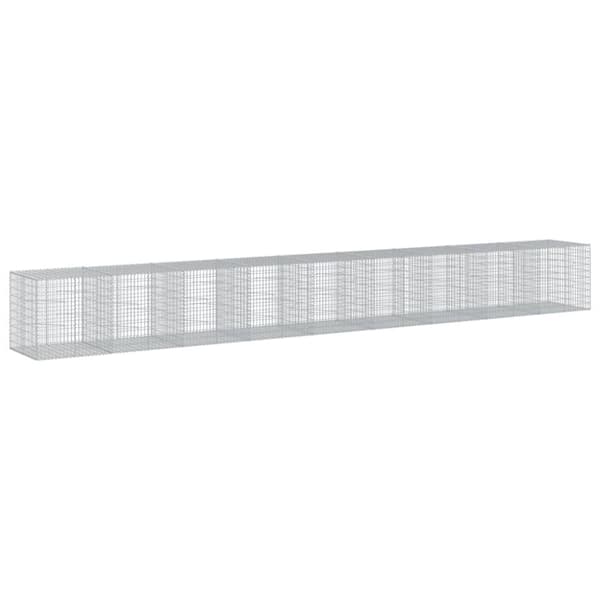 vidaXL Gabionkurv med deksel 900x100x100 cm galvanisert jern