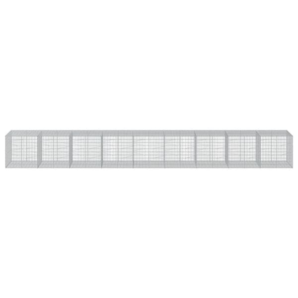 vidaXL Gabionkurv med deksel 900x100x100 cm galvanisert jern