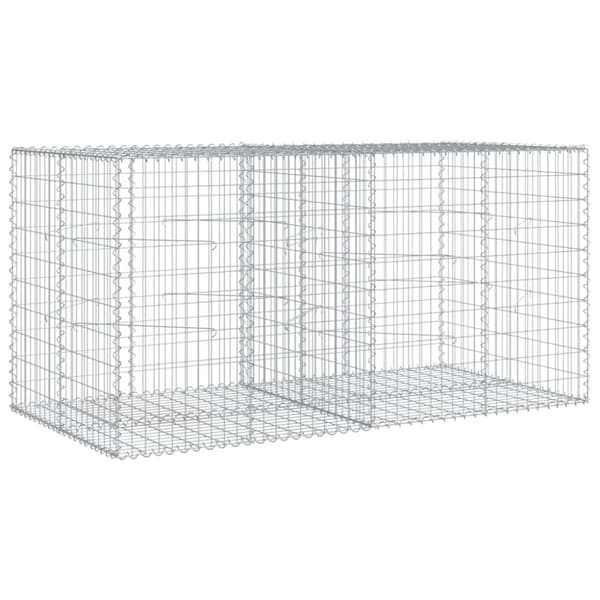 vidaXL Gabionkurv med deksel 200x100x100 cm galvanisert jern