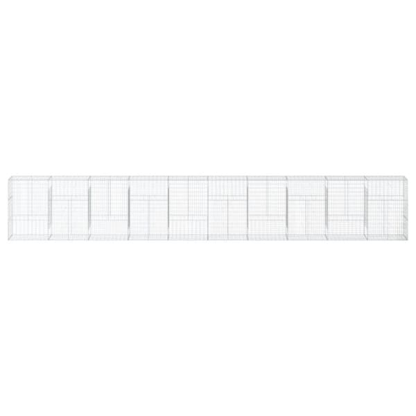 vidaXL Gabionkurv med deksel 1000x50x150 cm galvanisert jern
