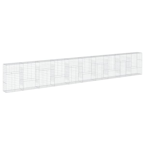 vidaXL Gabionkurv med deksel 1000x50x150 cm galvanisert jern
