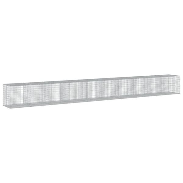 vidaXL Gabionkurv med deksel 1000x100x100 cm galvanisert jern