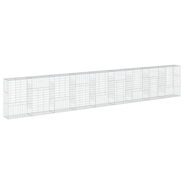 vidaXL Gabionkurv med deksel 900x50x150 cm galvanisert jern