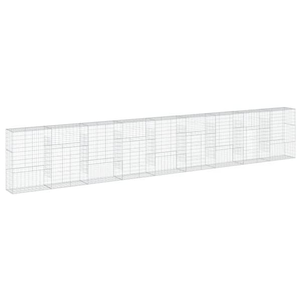 vidaXL Gabionkurv med deksel 900x50x150 cm galvanisert jern