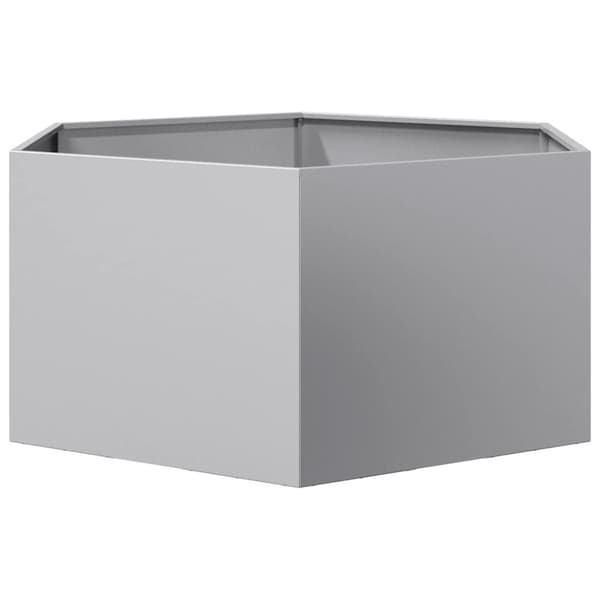 vidaXL Puutarhakukkalaatikko kuusikulma 104x90x45 cm galvanoitu teräs
