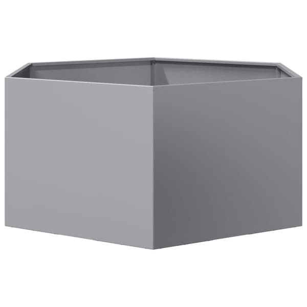 vidaXL Puutarhakukkalaatikko kuusikulma 104x90x45 cm galvanoitu teräs