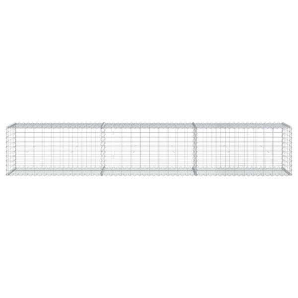 vidaXL gabionkurv med cover 300x50x50 cm galvaniseret jern