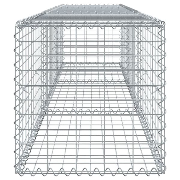 vidaXL gabionkurv med cover 300x50x50 cm galvaniseret jern