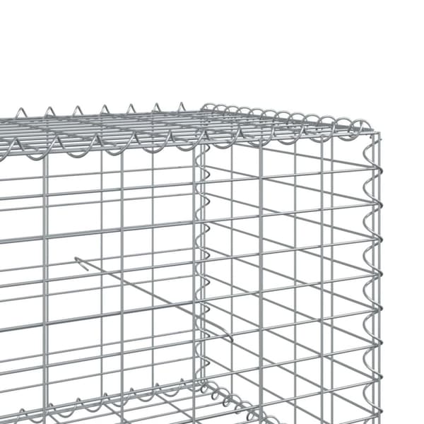 vidaXL gabionkurv med cover 300x50x50 cm galvaniseret jern