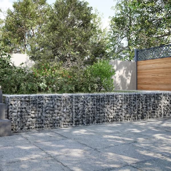 vidaXL gabionkurv med cover 300x50x50 cm galvaniseret jern