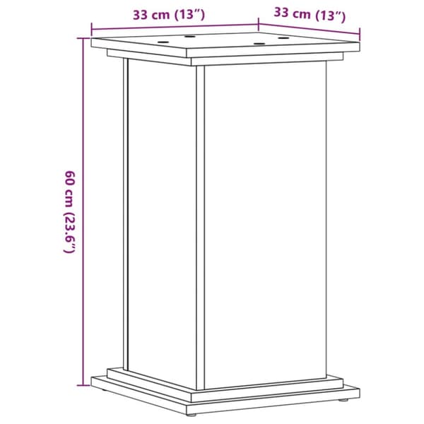 vidaXL plantestativ 33x33x60 cm konstrueret træ betongrå