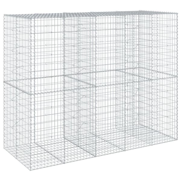 vidaXL gabionkurv med cover 250x100x200cm galvaniseret jern
