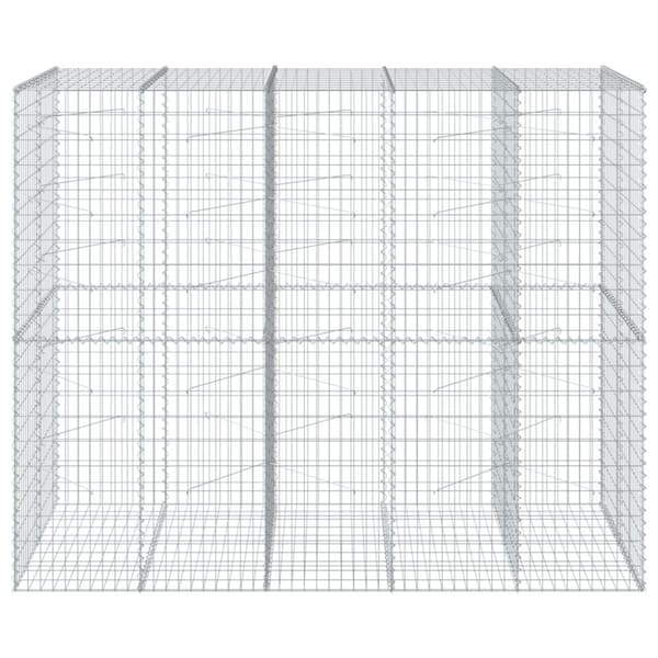 vidaXL gabionkurv med cover 250x100x200cm galvaniseret jern