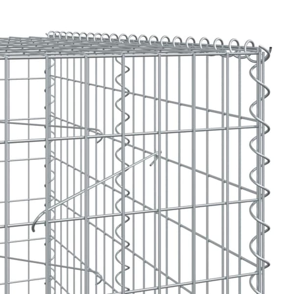 vidaXL gabionkurv med cover 250x100x200cm galvaniseret jern