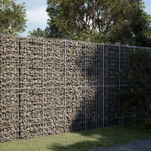 vidaXL gabionkurv med cover 250x100x200cm galvaniseret jern