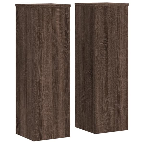 vidaXL plantestativer 2 stk. 25x25x80 cm konstrueret træ brunt eg