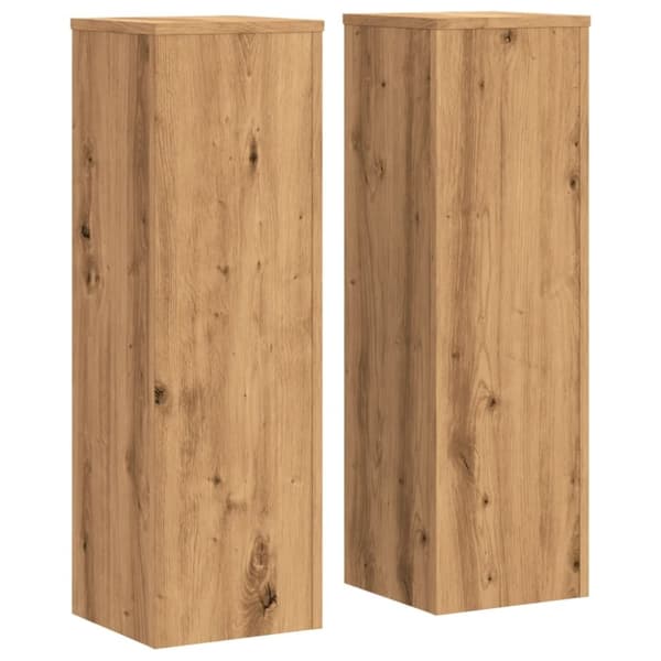 vidaXL plantestativer 2 stk. 25x25x80 cm konstrueret træ egetræsfarvet